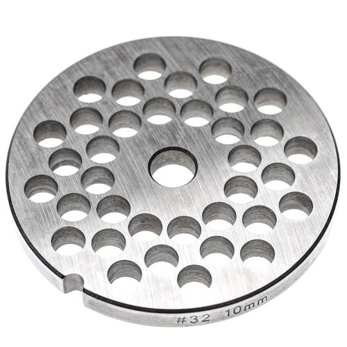 vhbw Grille taille 32 compatible avec Caso hachoir à viande - Diamètre des trous 10mm, trou central 13,4mm, acier inoxydable
