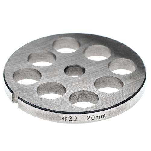 vhbw Grille taille 32 compatible avec ADE hachoir à viande - Diamètre des trous 20mm, trou central 13,4mm, acier inoxydable