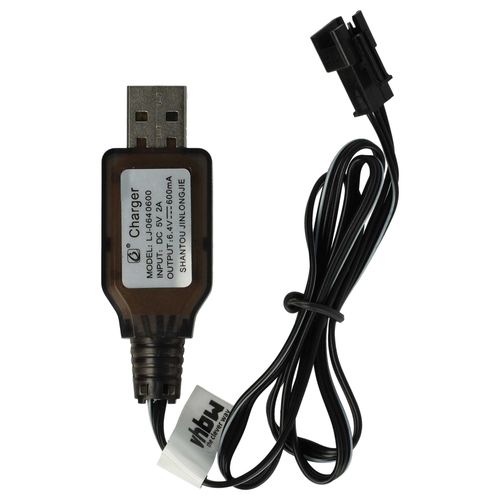 Vhbw Chargeur Usb Pour Batterie De Modélisme Rc Avec Connexion Sm-3p Ou Pack D'accus - 60 Cm 6,4 V-Vhbw