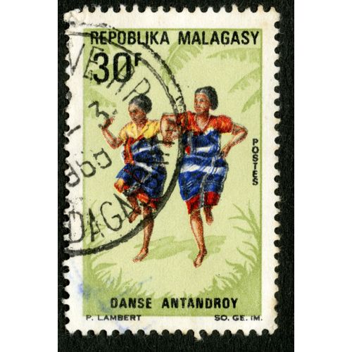 Timbre Oblitéré Repoblika Malagasy, Danse Antandroy, 30 F, Postes