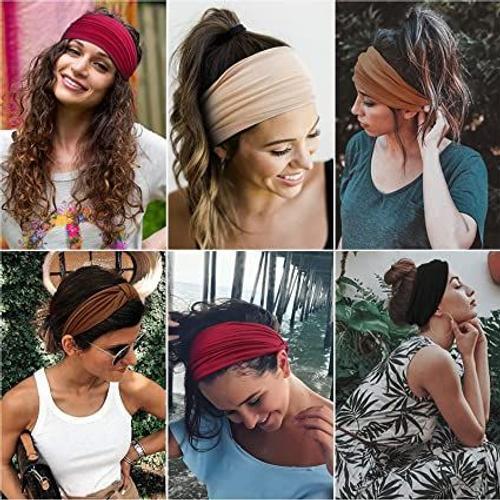 6 PCS Headband Cheveux Femme, WitBicg Bandeau Cheveux Sport Femme Bandeau  Enfant, Bandeau Cheveux Large Pour La Course, Le Cyclisme, Le Yoga, Le