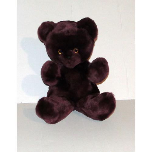 Doudou Ours Violet Pourpre Nounours Doubabi - Peluche Ourson Assis 23 Cm