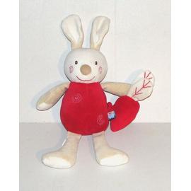 Doudou plat Lapin Sucre d'orge étoile fleur beige orange jaune - Sucre  d'orge