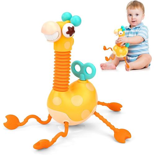 Jouet Pour Bébé, Jeux De Corde À Tirer En Silicone, Girafe Jouet Sensoriel Éducatif Motricité Fine Pour Tout-Petits Naissance 1 2 3 Ans