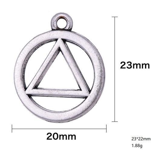 Likgreat Collier Pendentif À Géométrie Sacrée, 15 Pièces, Breloque, Rond, Triangle, Alcooliques Anonymes, Bijoux De Direction, Bricolage, Petit Charme, Cadeau