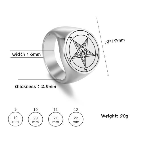 Likgreat-Bague Occulte En Acier Inoxydable Pour Homme, Baphomet Satanique, Église De Sorcière, Croix De Satan, Grands Anneaux, Bijoux Lucifer Satarabes