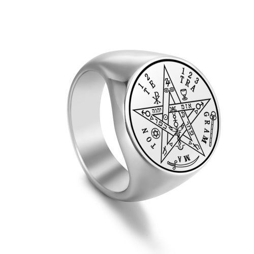 Bagues Viking Vintage En Acier Inoxydable Pour Hommes, Anneau, Pentagrammaton Béni, Wahyeh, Amulette, Talisman, Punk