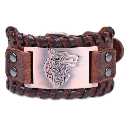 Likgreat-Bracelets Ronds En Cuir Viking Pour Homme, Rock Punk, ¿Il D'horus, Égyptien, Isis, Caricature, Bijoux De Poignet Ajustables