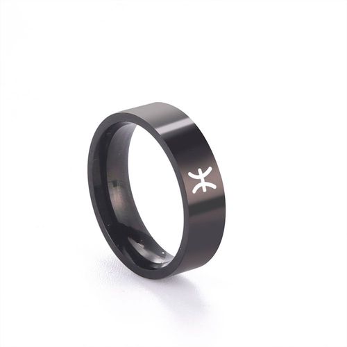 12 Matiques Signe Du Zodiaque Pour Hommes Et Femmes, Acier Inoxydable Noir, Constellations, Bague De Couple, Altération Du Verseau, Cadeau D'anniversaire Personnalisé