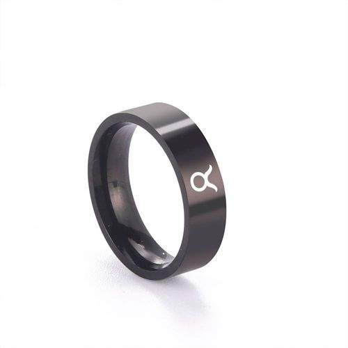 12 Matiques Signe Du Zodiaque Pour Hommes Et Femmes, Acier Inoxydable Noir, Constellations, Bague De Couple, Altération Du Verseau, Cadeau D'anniversaire Personnalisé