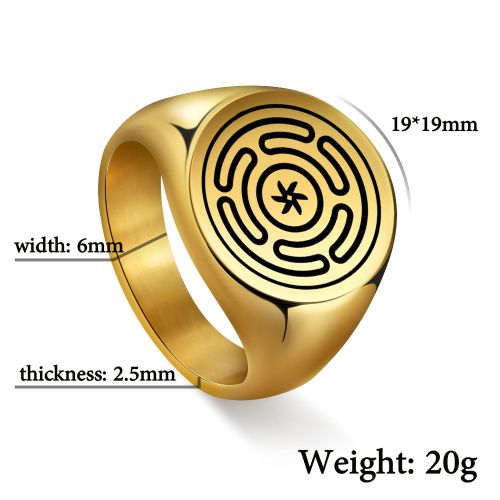 Likgreat-Hecate Wheel Strophalos, Anneaux En Acier Inoxydable, Symbols Magiques, Logo Charm, Kabbale Amulet, Bijoux Rétro, Cadeau De Nouvel An