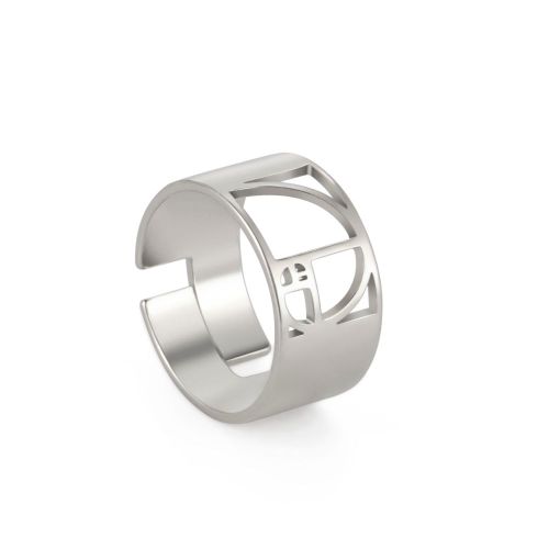 Fibonacci-Bagues De Géométrie Mathématique Sacrée En Acier Inoxydable Pour Hommes Et Femmes, Bague De Doigt Réglable, Spirale Dorée, Cadeaux De Bijoux