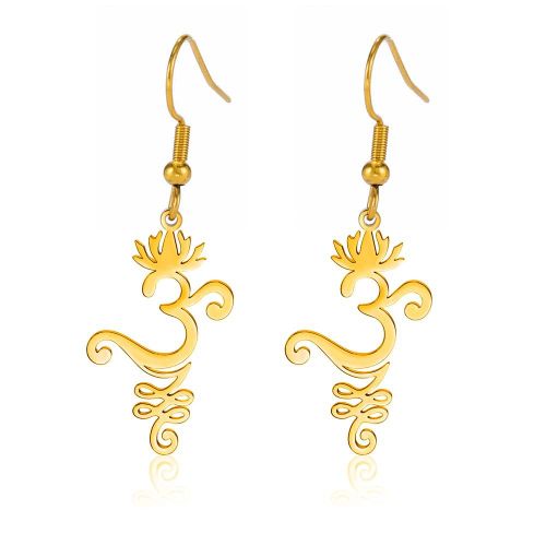 Likgreat Unalome Pendentif Boucles D'oreilles Hippie En Acier Inoxydable Yoga Lotus Pendentif Femmes Boucles D'oreilles Bijoux Bouddhistes Uniques