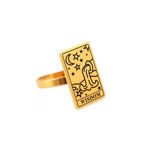 Bagues En Acier Inoxydable Pour Hommes Et Femmes, Cartes De Tarot À La Mode, Accessoires De Bijoux, De Tarot, De Lune, De Soleil Et D'étoile, Cadeau À La Mode, Nouvelle Collection