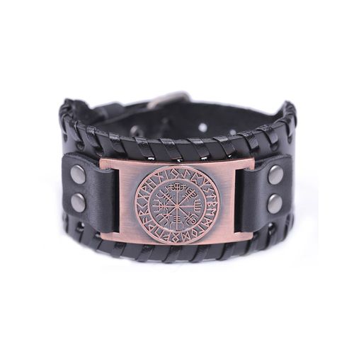 Odin Viking Vegvisir Boussole Rune Pendentif Pour Homme, Bracelet Rétro Nordique Wicca Charm Bangle, Bracelet Amitié, Cuir Zones Me Jewelry