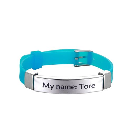 Likgreat-Bracelets D'identification Personnalisés Pour Enfants, Gouvernail En Silicone Souple, Acier Inoxydable, Nom D'urgence Personnalisé, Téléphone Pour Enfants, Filles Et Garçons