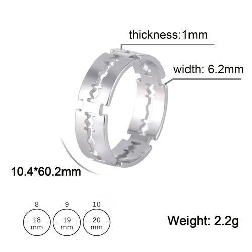 Likgreat-Bague Rock Blade En Acier Inoxydable Pour Homme, Outil Hipop Punk, Charme De Doigt, Bijoux De Couple Exagérés, Mode Document En Argent