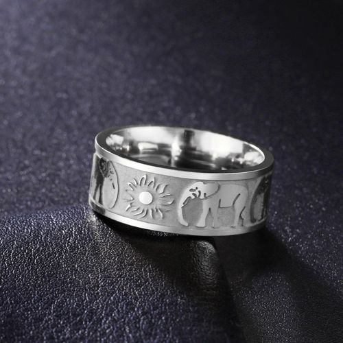 Likgreat Bague D'éléphant En Acier Inoxydable Pour Femmes Et Hommes, Matiques De Soleil Vinatge, Bijoux Animaux, Cadeau Amulette, Vente En Gros