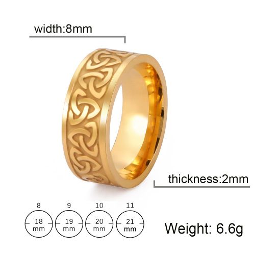 Bagues À Breloques N¿Ud Celtique Pour Hommes Et Femmes, Acier Inoxydable, Viking, Bague De Sorcière, Amulette Dorée Noire, Bijoux Vintage, Vente En Gros