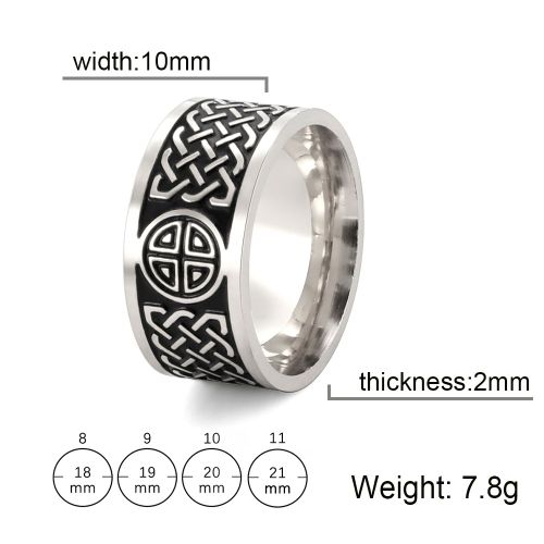 Bagues À Breloques N¿Ud Celtique Pour Hommes Et Femmes, Acier Inoxydable, Viking, Bague De Sorcière, Amulette Dorée Noire, Bijoux Vintage, Vente En Gros