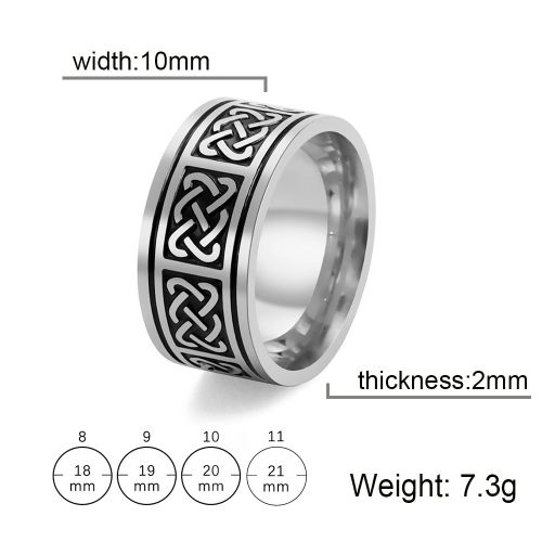 Bagues À Breloques N¿Ud Celtique Pour Hommes Et Femmes, Acier Inoxydable, Viking, Bague De Sorcière, Amulette Dorée Noire, Bijoux Vintage, Vente En Gros