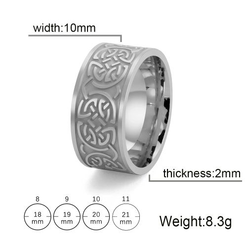 Bagues À Breloques N¿Ud Celtique Pour Hommes Et Femmes, Acier Inoxydable, Viking, Bague De Sorcière, Amulette Dorée Noire, Bijoux Vintage, Vente En Gros