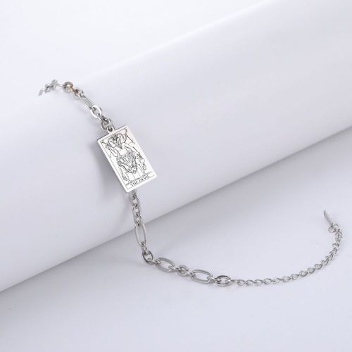 Likgreat-Bracelet À Breloques Carte De Tarot Mysticisme Pour Homme Et Femme, Acier Inoxydable, Bijoux De Bonne Chance, Ésotérisme, Cadeau De Noël