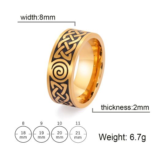 Bagues À Breloques N¿Ud Celtique Pour Hommes Et Femmes, Acier Inoxydable, Viking, Bague De Sorcière, Amulette Dorée Noire, Bijoux Vintage, Vente En Gros