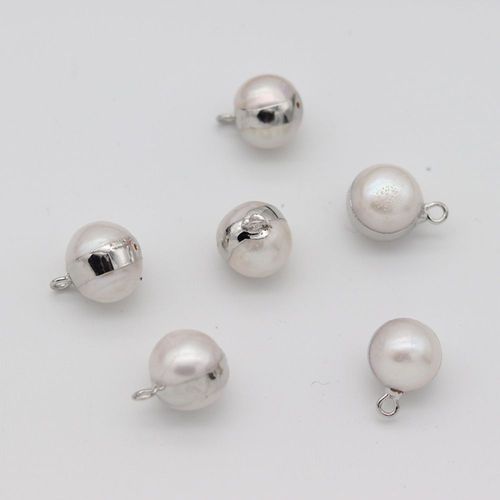Pendentif En Perle Ronde Blanche Naturelle De Haute Qualité, Artisanat Fait À La Main, Bricolage, Collier, Bracelet, Boucles D'oreilles, Accessoires De Bijoux, Fabrication De Cadeaux