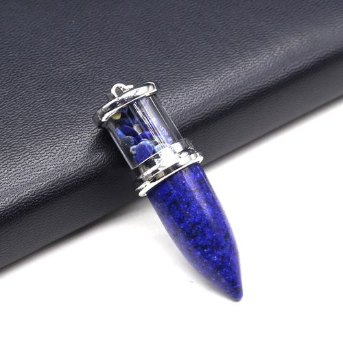 Pendentif À Balle En Pierre Naturelle, 17x55mm, Ystes D'alaning Vertes, Pendentif Pour Exécutif, Diy