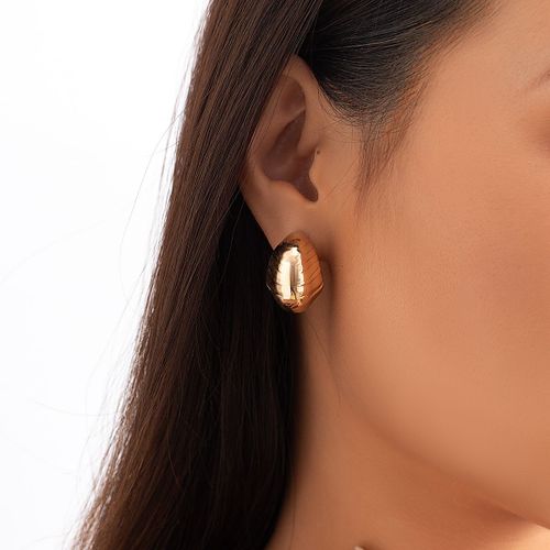 Ingmark-Boucles D'oreilles Punk En Métal, Rondes Et Lisses, Grande Boule, Classique, Vintage, Or, Document, Piercing, Bijoux Steampunk, Pour Femme