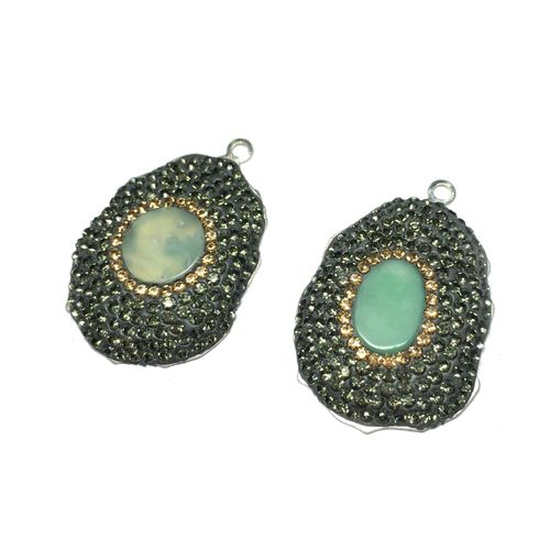 Pierre Naturelle En Forme De Goutte, Pendentif Rétro En Diamant, Artisanat, Bricolage, Collier, Bracelet, Accessoires De Bijouterie, Fabrication De Cadeaux, 1 Pièce