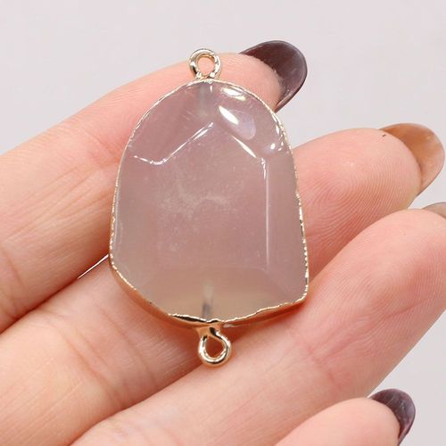 Pendentif En Pierre Naturelle En Agate Blanche, Artisanat Fait À La Main, Breloque De Fête, Bracelet, Boucle D'oreille, Accessoires De Bijoux, Fabrication De Cadeaux