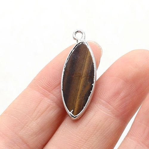 Bijoux En Pierre Naturelle En Forme De Marquise, Quartz Rose, Pendentif ¿Il De Tigre, Artisanat Fait À La Main, Collier, Bracelet, Boucles D'oreilles, Accessoires 10x29mm