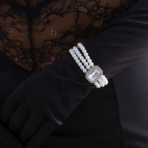 Ingemark Gothique Multicouche Imitation Perle Chaîne Bracelets Femmes Mariage Mariée Strass Perle Bracelets Couple Amis Bijoux À La Main