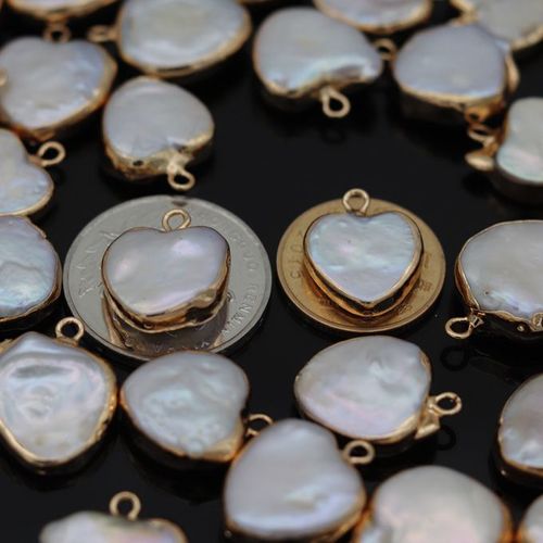 Pendentif En Perle Blanche Naturelle En Forme De C¿Ur, Fait À La Main, Bricolage, Mignon, Fête, Collier, Bracelet, Boucles D'oreilles, Accessoires Bijoux, Cadeau