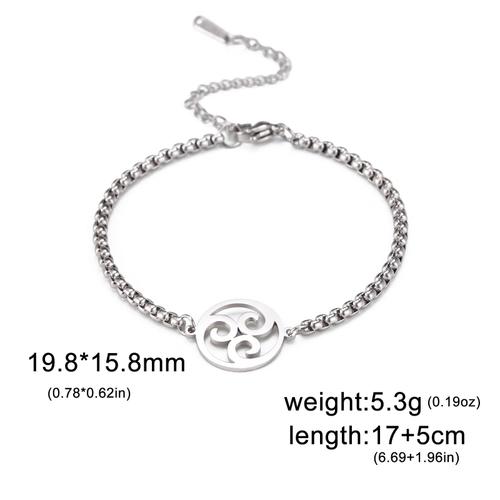 Likgreat Bracelet Pendentif Triskele Triskelion Vintage Pour Femme, Bracelets Géométriques En Acier Inoxydable, Amulette Irlandaise, Cadeau De Bijoux, Nouveau