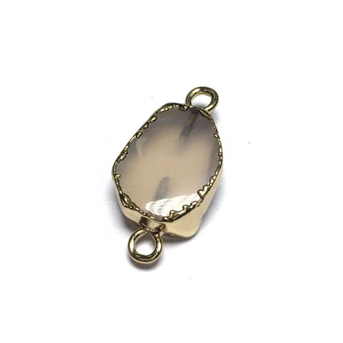Connecteur En Pierre Naturelle Grise Agate, Artisanat Fait À La Main, Collier, Bracelet, Boucle D'oreille, Accessoires De Bijoux, Fabrication De Cadeaux Exquis