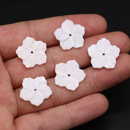 Perles De Coquillage En Nacre Blanche Naturelle, 1 Pièce, Artisanat Fait À La Main, Mignon Collier, Bracelet, Accessoires De Bijoux, Cadeau Pour Exécutif