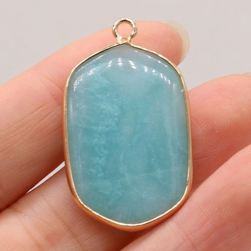 Pendentif En Pierre Naturelle Amazonite, Artisanat Fait À La Main, Bricolage, Breloque Romantique, Collier, Boucles D'oreilles, Accessoires De Bijoux, Fabrication De Cadeaux