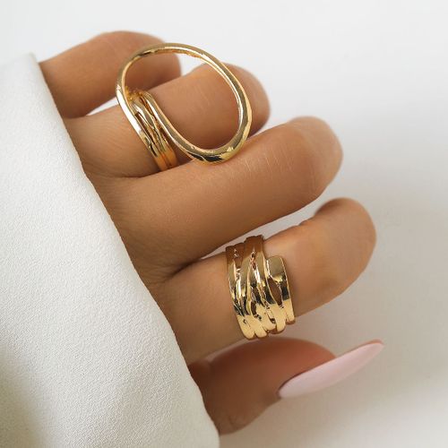 Ingesight.Z-Bague Vintage En Métal Doré Pour Femme, Bijou À Enrouler, Ouvert, Ajustable, Géométrique, À La Mode, Cadeau De Fête, Été