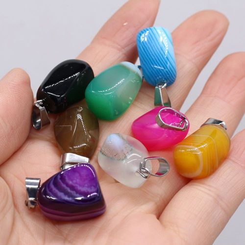 Pendentif En Pierre Naturelle Agate Topaze, Artisanat Fait À La Main, Collier, Bracelet, Boucles D'oreilles, Accessoires De Bijoux, Fabrication De Cadeaux, Vente En Gros