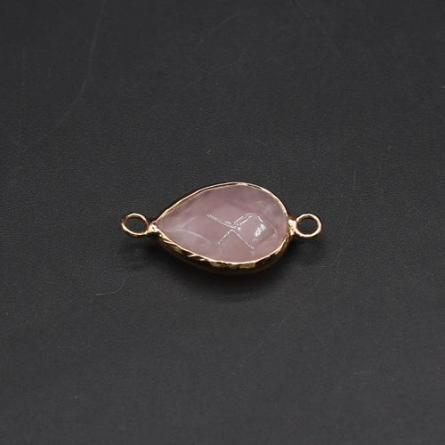 Pendentifs En Cristal Rose Naturel, Connecteurs De Breloques Pour La Fabrication De Bijoux, Accessoires De Bricolage Adaptés Aux Colliers, Bracelets Et Boucles D'oreilles