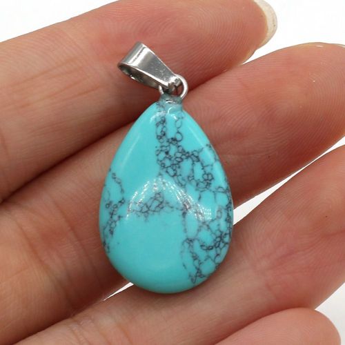 Pendentif En Pierre Naturelle En Forme De Goutte, Pierre Précieuse, Quartz Rose, Agate, Bracelet Fait Main, Collier De Bricolage, Accessoires De Bijoux, 16x28mm