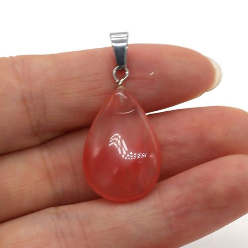 Pendentif En Pierre Naturelle En Forme De Goutte, Pierre Précieuse, Quartz Rose, Agate, Bracelet Fait Main, Collier De Bricolage, Accessoires De Bijoux, 16x28mm