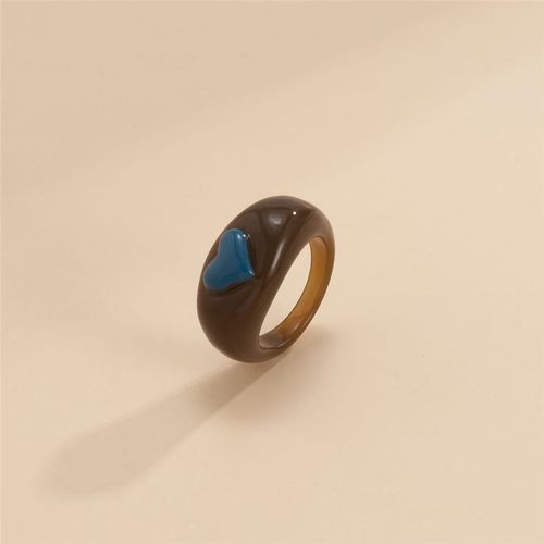 Ingmark-Bague Coeur Kpop Arc-En-Ciel Pour Femme, Bijoux Fantaisie, Orange, Vert, Résine Acrylique, Ronde, Vente En Gros, Cadeau, Nouveau