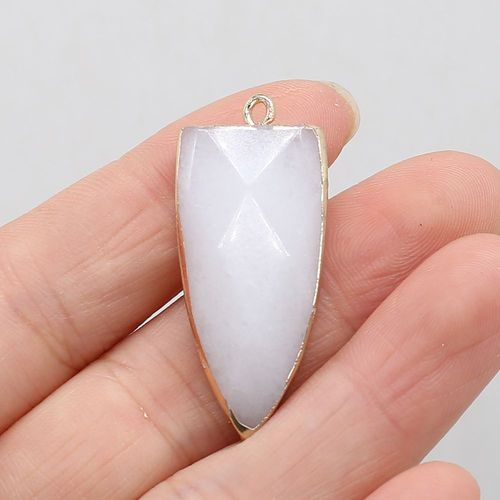 Pierres Précieuses À Facettes En Aventurine, Triangle, Petit Pendentif Artisanal, Collier, Accessoires De Boucles D'oreilles, 15x37mm