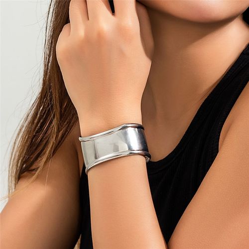 Bracelets Punk Exagérés Pour Hommes Et Femmes, Manchette Large Et Ouverte, Breloque En Métal Rapmetal, Bracelets Gitans, Bijoux Grunge, Nouveau