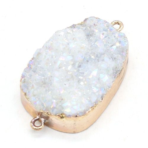 Connecteur De Bourgeon En Cristal Ovale, Pierre Naturelle, Artisanat Fait À La Main, Collier Rétro, Bracelet, Bijoux, Accessoires, Fabrication De Cadeaux, 23x40mm