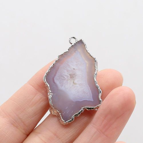 Bijou En Pierre Naturelle Multicolore, Pendentif Plaqué Argent, Artisanat, Collier, Bracelet, Boucle D'oreille, Accessoires